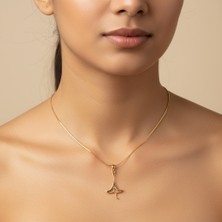 TabiTela 14 ayar altın kolye ucu balina kuyruğu   GM8471 0.5 gr