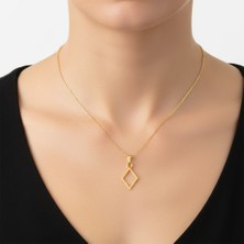 TabiTela 8 ayar altın kolye ucu eşkenar dörtgen   GM7919 0.5 gr
