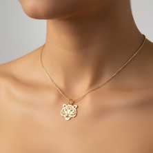 TabiTela 8 ayar altın kolye ucu kaplan   GM8245 1 gr
