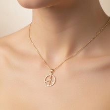 TabiTela 8 ayar altın kolye ucu barış işareti   GM7908 1 gr