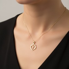 TabiTela 8 ayar altın kolye ucu taç yaprağı   GM7752 1 gr