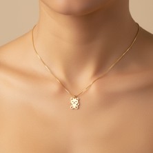 TabiTela 8 ayar altın kolye ucu kedi GM8849 0.5 gr