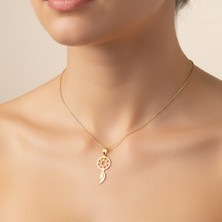 TabiTela 8 ayar altın kolye ucu rüya kapanı GM9096 1 gr