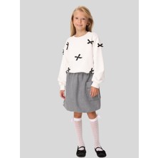 Jena Kız Çocuk Balık Sırtı Etek 7-14 Yaş Gri