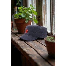 Fidel Castro Tarzı Renkli Kep  Eskitme Kumaş Ayarlanabilir