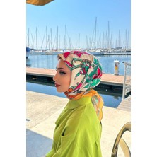 Velvet Desenli Eşarp Hardal