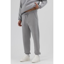 Basic Paça Lastikli Eşofman Alt Gri