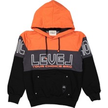 Gugo Genç Erkek Level Baskılı Kapşonlu Sweatshirt BE2607
