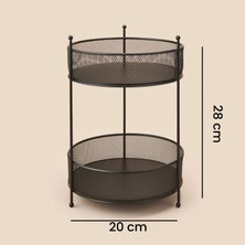 Evidea Bath Iki Katlı Fileli Organizer - Siyah - 28X20 cm