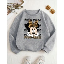 Baskılı Bisiklet Yaka Içi Polarlı Sweatshirt