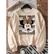 Baskılı Bisiklet Yaka Içi Polarlı Sweatshirt