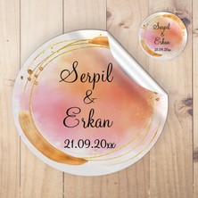 Otuz9 Reklam Yaren Davetiye  Yuvarlak Sticker (50 Adet) Söz - Nişan - Düğün - Kına - Özel Kesimli Etiket