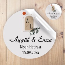 Otuz9 Reklam Yaren Davetiye Yuvarlak Sticker (50 Adet) Söz - Nişan - Düğün - Kına - Özel Kesimli Etiket