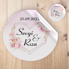 Otuz9 Reklam Yaren Davetiye Yuvarlak Sticker (50 Adet) Söz - Nişan - Düğün - Kına - Özel Kesimli Etiket