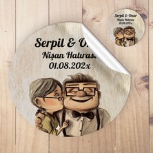 Otuz9 Reklam Yaren Davetiye Yuvarlak Sticker (50 Adet) Söz - Nişan - Düğün - Kına - Özel Kesimli Etiket