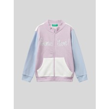 Benetton Kız Çocuk Fermuarlı Sweatshirt 1-6 Yaş Lila