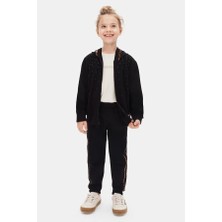Nk Kız Çocuk Echo Fermuarlı Sweatshirt 4-8 Yaş Siyah