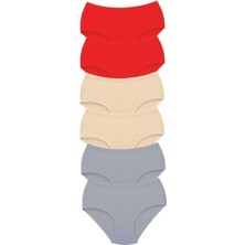 6 Adet Tutku Kadın Yüksek Bel Bato Kalın Lastik Külot S17