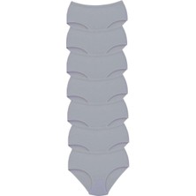 7 Adet Tutku Kadın Yüksek Bel Bato Kalın Lastik Külot Gri