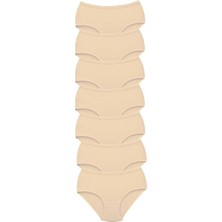 7 Adet Tutku Kadın Yüksek Bel Bato Kalın Lastik Külot Ten