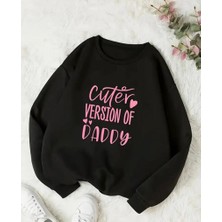 Cuter Version Of Baskı Detaylı Bisiklet Yaka Içi Polarlı Sweatshirt