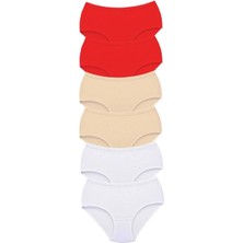 6 Adet Tutku Kadın Yüksek Bel Bato Kalın Lastik Külot S18