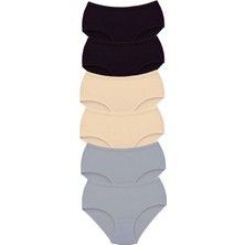 6 Adet Tutku Kadın Yüksek Bel Bato Kalın Lastik Külot S14