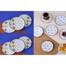 Tabak Evi Porselen Audrey 6 Kişilik Pasta Takımı 20CM ve Çay Tabak Takımı 12CM