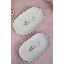 Tabak Evi Porselen Natura Çuha Altın Yaldızlı Oval Kayık Tabak 18X11X2,50CM 2 Li