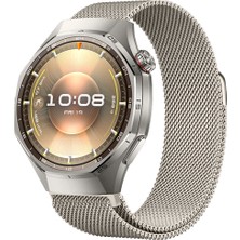 Huawei Watch Gt6 Pro 46MM Uyumlu Manyetik Milanese Loop Metal Kordon