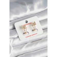 Pirinç Gold Renk Zirkon Taşlı Kelebek Model Kadın Yüzük