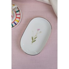 Tabak Evi Porselen Natura Çuha Altın Yaldızlı Oval Kayık Tabak 18X11X2,50CM Tekli