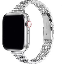 Forzacase Apple Watch Se 3 44MM ile Uyumlu Ince Rolex Tasarım Metal Kordon Kayış - FC1061