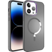 iPhone 14 Pro Uyumlu Magsafe Wireless Şarj Özellikli Ata Stil Kapak-Siyah