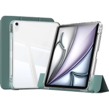 iPad Air 11 2025 M3 Kılıf Magnetik Ayrılabilen Airbagli Ata Sliding Tablet Kılıfı - Koyu Yeşil