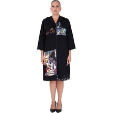 Kadın Büyük Beden Kapüşonlu Spor Midi Elbise