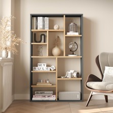 L'occi Concept 124 cm Kitaplık Sepet Antrasit - Modern Çok Amaçlı Kitap Rafı ve Düzenleyici - FG1-SA