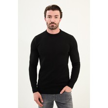 Desenli Slim Fit Bisiklet Yaka Erkek Kazak