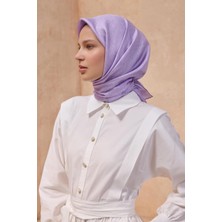 Belli Tivil Saf Ipek Eşarp 4110 - 52 Lila Karışık Desen