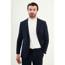 Düz Slim Fit Mono Yaka Torba Cepli Metal Düğmeli Erkek Ceket