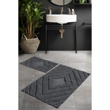 Pierre Cardin Pamuk Banyo Paspas Seti Diamond Antrasit