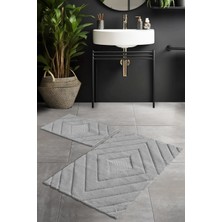 Pierre Cardin Pamuk Banyo Paspas Seti Diamond Gri