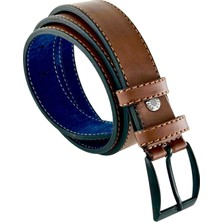 Kahverengi Çocuk Boy Suni Deri Dikişli Model 3 Cm.lik Garson Klasik Kemer - Xd-G9-St