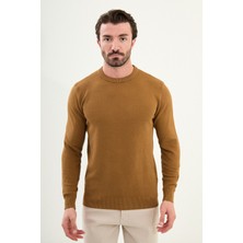 Desenli Slim Fit Bisiklet Yaka Erkek Kazak
