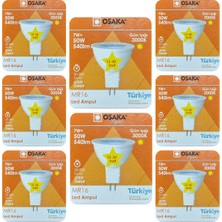 (8 Adet) Osaka 12VOLT 7W (50W) Sarı (3000K) Gu5.3 Duylu (Iğne Bacak) LED Spot Ampul
