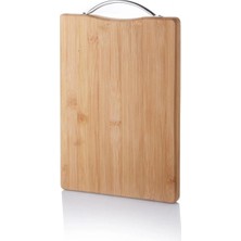 Metal Tutacaklı Lüx Bambu Kesme Tahtası 30CM X20CMX1.8CM