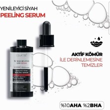 Quins Derm Solutions %10 AHA %2 BHA Siyah Peeling Serum 50 ml - Niacinamide ve Aktif Kömürlü Arındırıcı Bakım