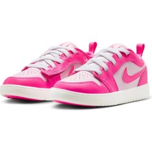Jordan 1 Low Alt Ps Kız Çocuk Lastik Bağcıklı Gri Cırtlı Deri Ayakkabı DR9748-146