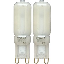 (2 adet) Osaka buzlu 5W Beyaz Işık (6500K) G9 Duylu LED Kapsül Ampul