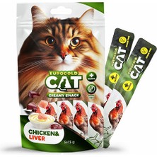 EuroCat Drnds Eurogold Cat Sıvı Kedi Ödülü Tavuk - Ciğer 5x15gr
